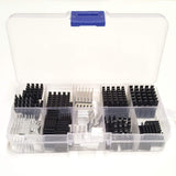 Easycargo 100pcs Heatsink Assortment Kit Small Cooler Aluminum Heat Sink Set for Cooling Laptop CPU GPU VGA RAM VRAM VRM IC LED 