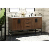 Elegant Decor Indoor Modern Under Sink Bathroom Fixtures Storage Organizer Cabinet 24 Inch Single Bathroom Vanity - Blue