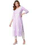 Gosriki Women'S Cotton Blend Printed Straight Chikankari Embroidered Kurta (Nal Purple-Gs_S_Purple_Small),Purple,,B0C36QD16D