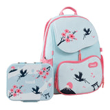 Basil Kids School Combo | Wander 20L Lightweight Backpack With Chest Strap + Quad Plus 1020Ml Stainless Steel Lunch Box | Sakura