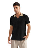 Toplot Polo T Shirt For Men || Men Casual T-Shirt || Polo For Man || Jacquard || Contrast Collar And Cuff (Jqrd-Solid-Polo-5245-Black-M),Black,,B0DZXW9DCP
