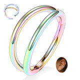 Rainbow Nose Ring Double Nose Hoop Cartilage Earring for Women 20 Gauge 9mm