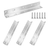 Redunest L Bracket, Heavy Duty Corner Brace, 4 Pack 8 Shelf Bracket Angle Bracket for Shelves, Polished Silver Stainless Steel B