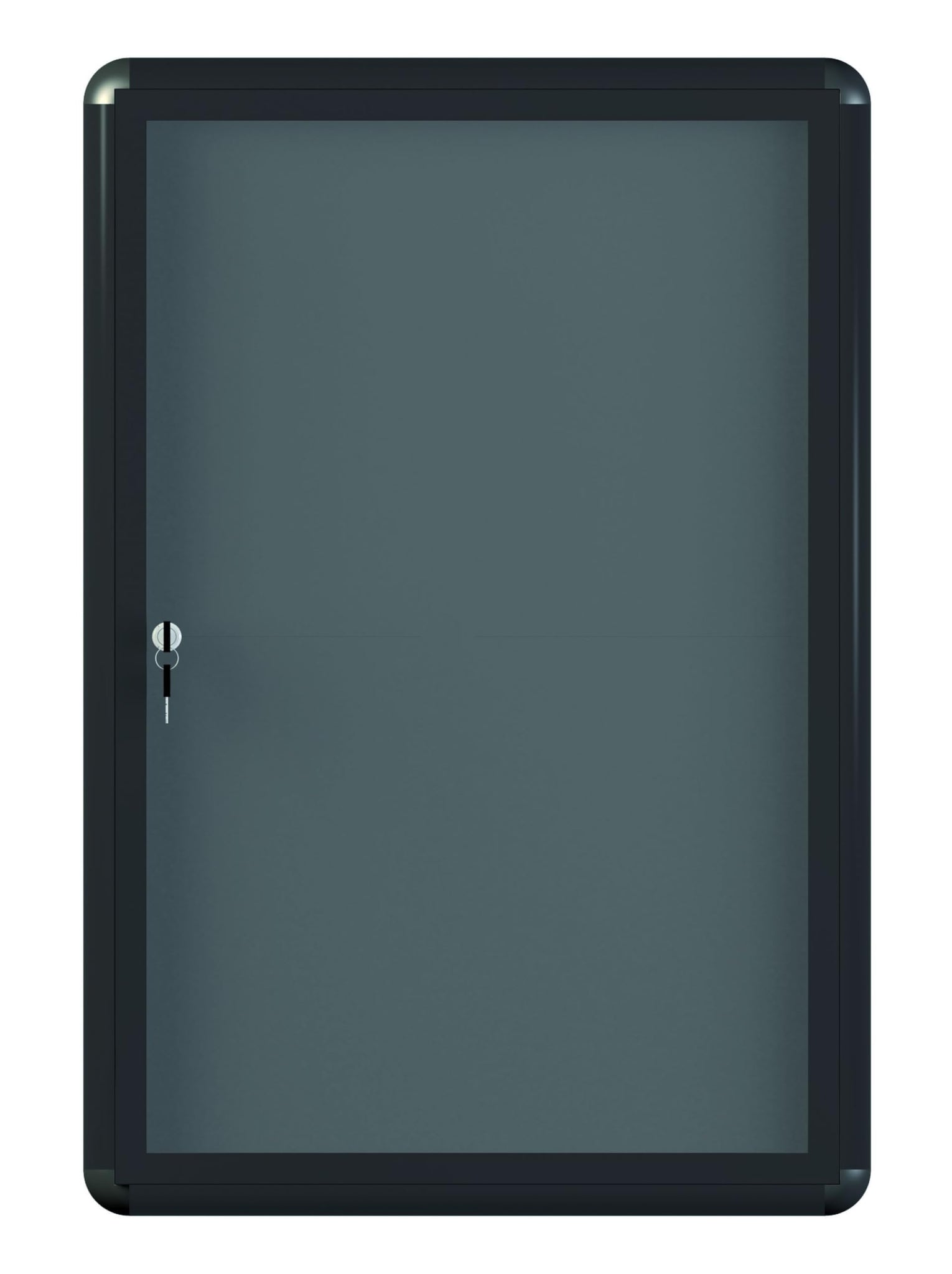 Grey Fabric Bulletin Enclosed Cabinet