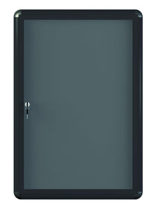 Grey Fabric Bulletin Enclosed Cabinet