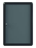 Grey Fabric Bulletin Enclosed Cabinet