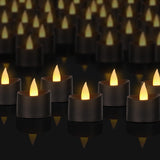 Haown Black Flameless LED Tea Lights - 50 Pack Heavy-Duty LED Tea Lights for Large Memorials, Weddings, Events & Commercial Use 
