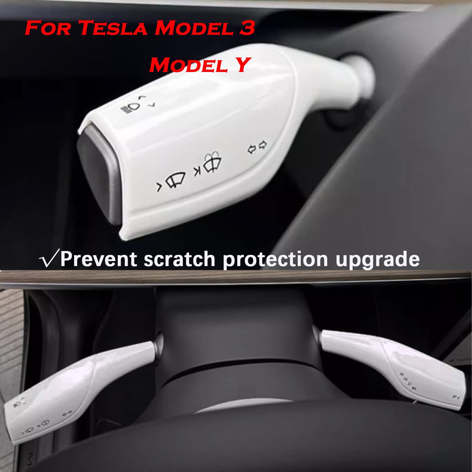 Yhcdsea Steering Lever Cover For Tesla Model 3 Model Y, Gear Shift Cover Accessories Gear Lever Decorative Cover For Model 3/Y (