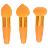 3Pcs Makeup Sponge Beauty Foundation Blending Sponge Makeup Sponge Wedge Foundation Sponges with Handle Cosmetic Professional Be