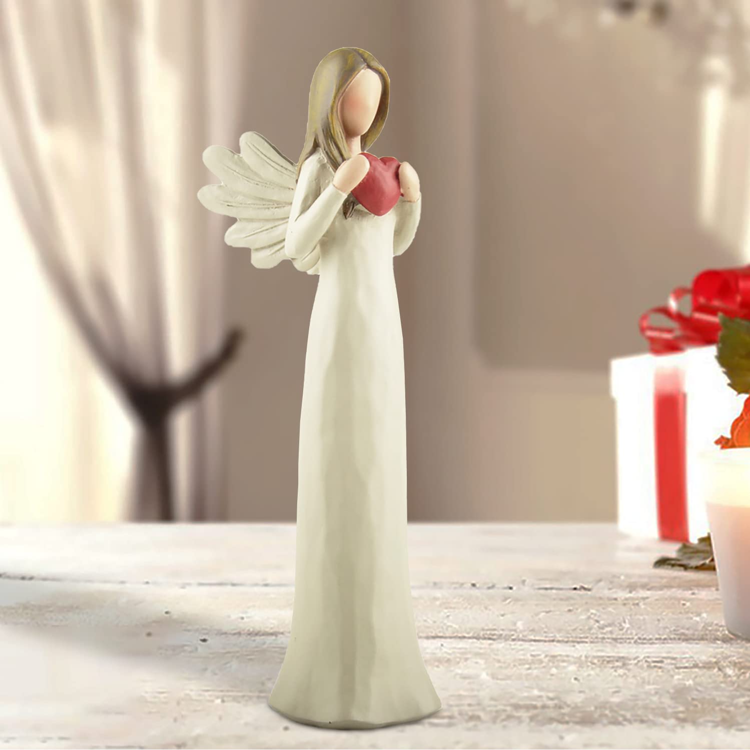 Angel Figurines with Heart Guardian Angel Statues Collectible Figurines Perfect Choice for Home D cor 7.48  H