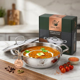 DEAL NUT Triply Stainless Steel Kadai with Lid 2.5L 22cm