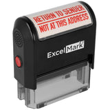 ExcelMark SelfInking Rubber Stamp Return to Sender Not at This Address Red Ink (Large)