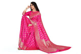 Sugathari Womens Banarasi Saree Pure Kanjivaram Silk Saree Soft New Ladies 2023 Design Wear Pattu Sarees Latest Cotton Party Sari Collections With Blouse Piece For Wedding Sadi (Pari S-1 Rani)