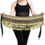Fancydresswale Premium Velvet Hip Scarf Belly Dance Belt (Black)