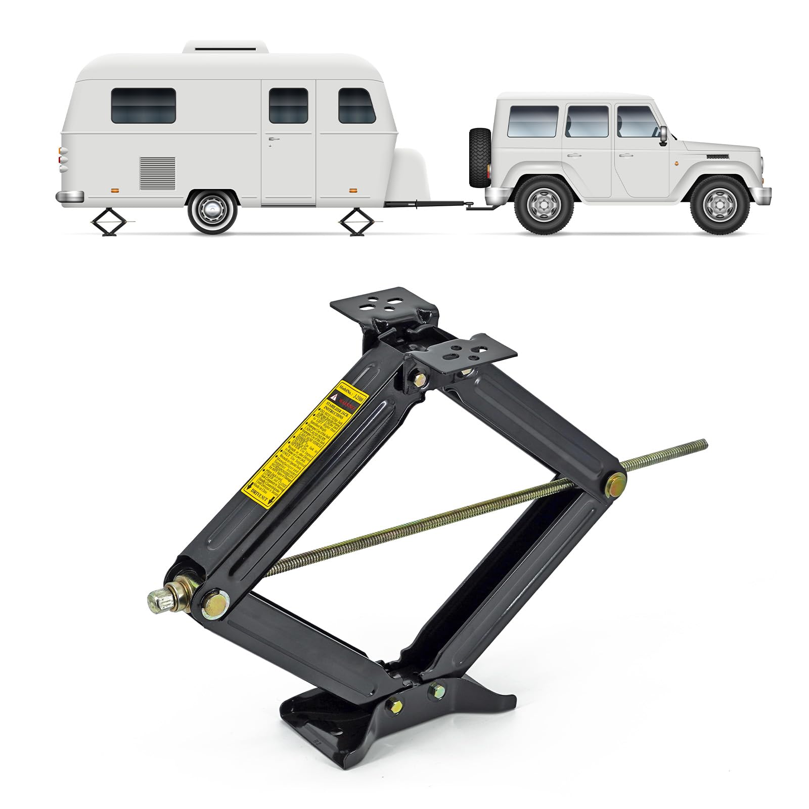 Cobra-Tek Universal RV Camper Travel Trailer Stabilizer Leveling Scissor Jack, Bolt-on or Weld-on, 2500 lbs Load Capacity, 24 