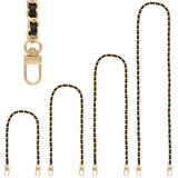 Gold Purse Chain & Strap, 4 Sizes - DIY Handbag, Shoulder, Crossbody Bag Chain - Leather, Braided - 15.4, 23.6, 31.4, 47.2 Inch 