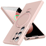 KMAMBAG Mag-Ring for Galaxy S23 Ultra Case, Liquid Silicone [Moisturizing Factor] Exreme Soft Slim Phone Case with Stand [Compat