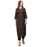 Wedani Cotton Digital Printed Kurta Set For Women (In Alpha L Regular Navy Blue),NAVY BLUE,L