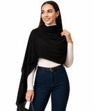 Ravaiyaa Attitude Is Everything Pack Of 3 Women Black, Light Grey & Light Blue Solid Chiffon Scarves With Lace Border