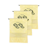 Xtore Portable Drawstring Shoe Bag With Transparent Window (Pack Of 03, Cream)
