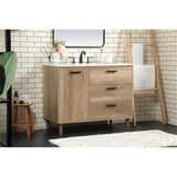 Elegant Decor Baldwin 42 Aluminum Mdf Single Bathroom Vanity In Natural Oak