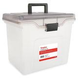 STAPLES Portable File Tote, Letter Size, Clear (ST58298)