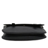 ALYSSA Double Compartment Large Flapover Crossbody Bag (Black)