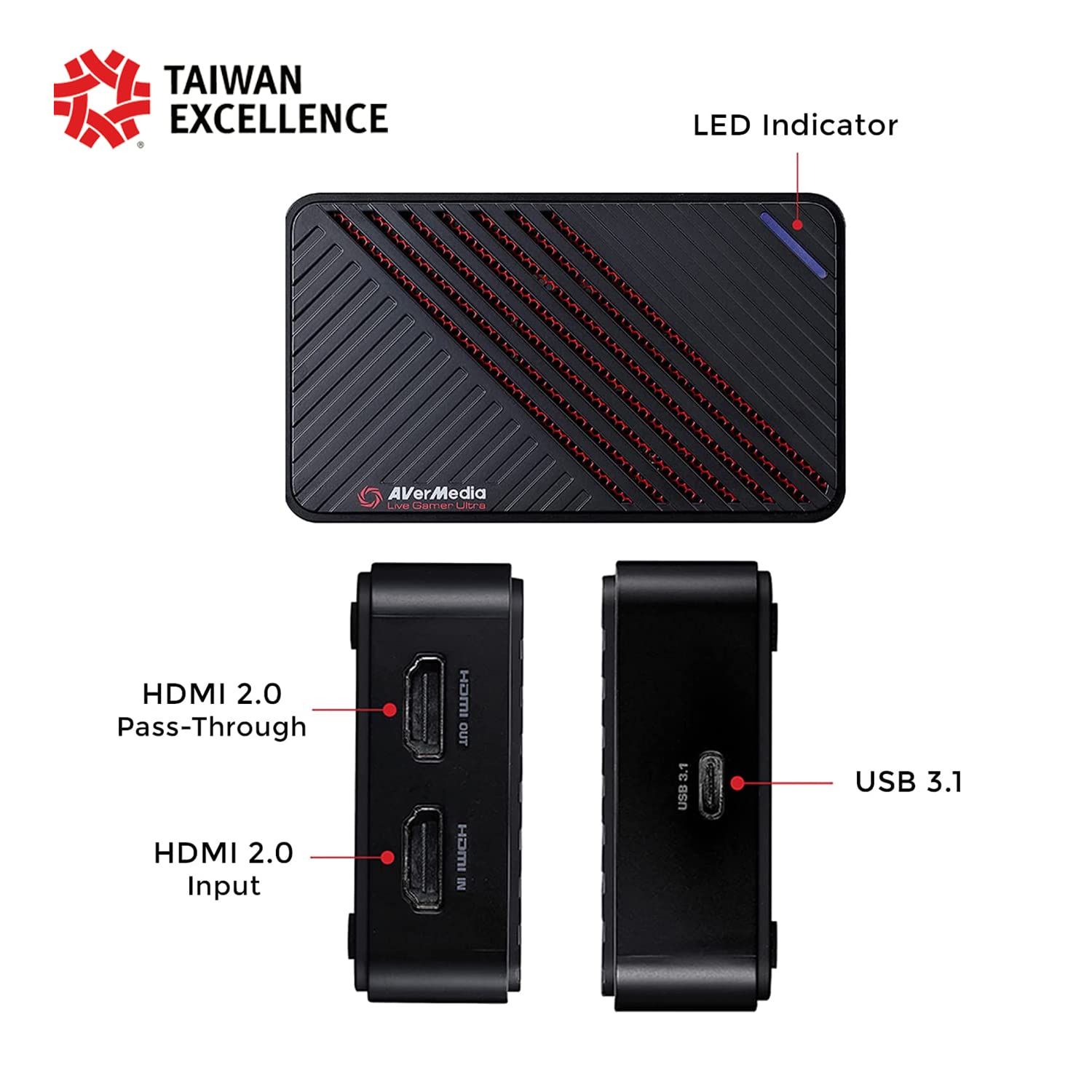 AVerMedia Live Gamer Ultra GC553 - 4K60 HDR Pass-Through, 4K30 Capture, Low Latency for Xbox Series X/S, PS5, Switch, Windows 11