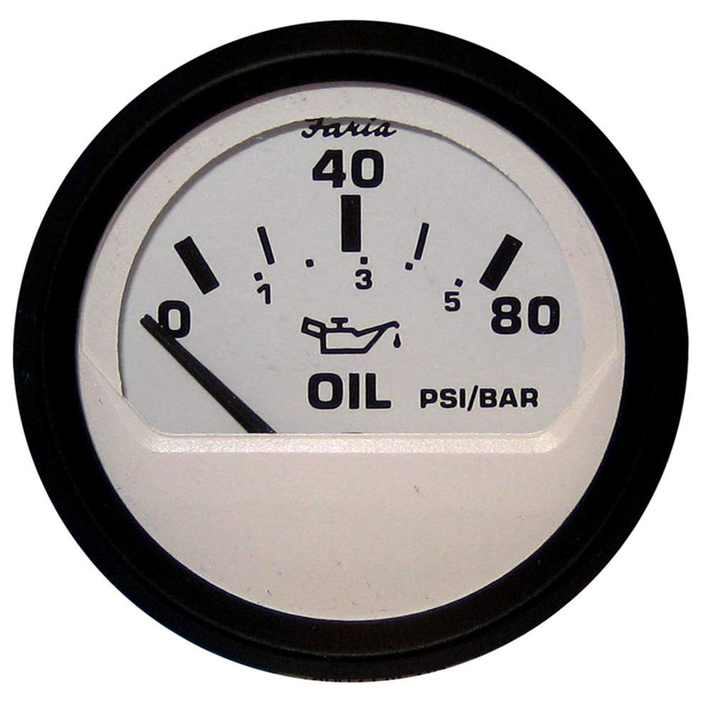 Faria Beede 12902 Euro Oil Pressure Gauge (80 Psi) - 2'''', White