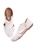 Shoetopia Women'S White Woven Ballerina Flats Ethnic Style Comfortable Slip-On Juttis With Closed Toe For Casual & Festive -Eu42,White,9,B0DK7BQ33J