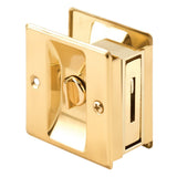PrimeLine N 6771 Pocket Door Privacy Lock with Pull Replace Old or Damaged Pocket Door Locks Quickly and Easily Brass (Sing