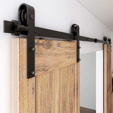 CCJH 15.5FT Sliding Barn Door Hardware Kit, Heavy Duty, Smoothly and Quietly, Easy to Install, Fit 46.5 Width Double Door Panel,