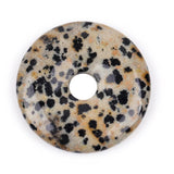 GEM-Inside 30mm Dalmation Jasper Stone Circle Donuts Beads for Pendant Jewelry Making Power Energy Chakra Massage GuaSha Scrapin