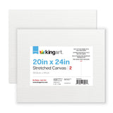 KINGART Stretched White Canvas Set - Rectangle, 20x24 Inch, 2-Pack - 100% Cotton, Triple Gesso Primed - 5/8 Profile Back-Stapled