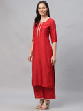 Gosriki Women'S Cotton Regular Kurta With Palazzo (Sonari Red_S_Go Small),Red,,B08VJFXTM7