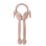 Brown Leaf Winter Warm Colorfull Earmuffs With Moving Jumping Ears Rabbit Headband For Womens And Girls (1) (Brown)