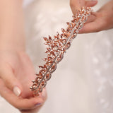 Wekicici Rhinestone Green Crystal Leaves Tiara Queen Princess Crown for Women Wedding Headband Costume Accessories for Pageants