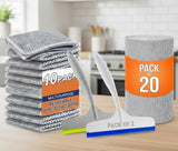 KEFTRIAX Kitchen Cleaning Combo Pack Reusable Wire Dishcloths (10 Pack) + Microfiber Cleaning Roll (20 Sheets) + Kitchen Water