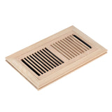 Homewell White Oak Wood Floor Register, Flush Mount Vent with Damper, 6X14 Inch, Unfinished