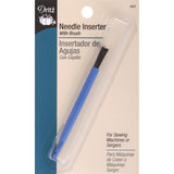 Dritz Lint Brush for Sewing Machines & Sergers, 1 Count Needle Inserter, Blue