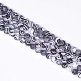 Asingeloo 60PCS 6mm Black White Malachite Stone Beads for Jewelry Making 15 a Strand Round Gemstone Loose Beads