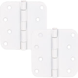 Stone Harbor Hardware 4 Door Hinges, 5/8 Radius Corner, White, 2-Pack