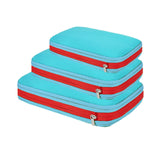 Zoomella 3Pcs Compression Packing Cubes Expandable Reusable For Hiking Travel Camping Light Blue|Storage Bags|Home & Garden