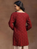 Libas Women'S Pure Cotton Regular Kurti (29131_Maroon Maroon L