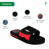Ortho Joy Extra Soft Doctor Ortho Slippers/Comfortable Slippers For Men || Regular Wear Slippers For Men,Black-Red,7,B0BJ2HM887