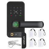 Keyless Entry Door Lock with Handle, Door Locks for Bedroom, Auto Lock, Fingerprint Door Knob with Key, Passcode, Digital Smart 
