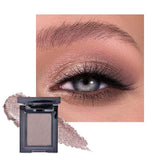 Taupe Mauve Shimmer Single Eye Shadow Palette Makeup with Mirror,High Pigment Blendable Neutral Powder Monochrome Eyeshadow for 