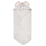 Stephan Baby Hooded Towel - 100% Cotton with Fun Animal Design for Infants and Toddlers, 31 Square, Elephant Pink