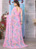 Satrani Womens Pure Chiffon Saree (3211S891N_Pink & Multi3)