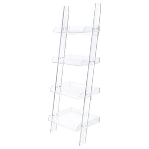 Coaster Home Furnishings Amaturo 4-Shelf Ladder Bookcase Clear